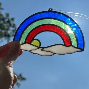 Vintage Stained Glass Rainbow Suncatcher